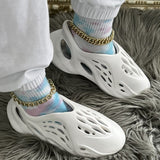 Purpdrank - White Casual Hollowed Out Round Comfortable Shoes