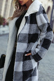 Purpdrank - Black Gray Casual Street Plaid Turndown Collar Outerwear