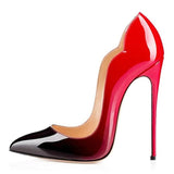 Purpdrank - Women's Heels Stilettos Party Work Club Summer High Heel Stiletto Heel Pointed Toe Business Classic Patent Leather Loafer Color Block Solid Colored Black / Red Nude Black