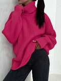 Purpdrank - Thick Casual Turtleneck Solid Color Knitted Sweater