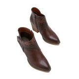 Purpdrank - Women's Thick Heel Pointed Western Cowboy Boots