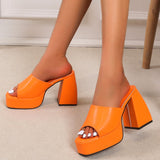 Purpdrank - Blue Casual Patchwork Solid Color Fish Mouth Out Door Wedges Shoes (Heel Height 4.33in)