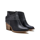 Purpdrank - Women's Thick Heel Pointed Western Cowboy Boots