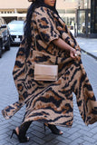 Purpdrank - Leopard Print Casual Street Leopard Patchwork Slit Cardigan O Neck Outerwearuff08With A Turbanuff09
