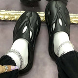 Purpdrank - Black Casual Hollowed Out Solid Color Round Comfortable Shoes