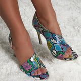 Purpdrank - Multicolor Fashion Casual Patchwork Printing Fish Mouth Shoes