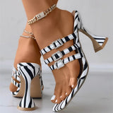 Purpdrank - Zebra Fashion Casual Patchwork Square Out Door Shoes