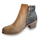 Purpdrank - Women's Boots Riding Boots Plus Size Work Boots Outdoor Work Daily Rhinestone Crystal High Heel Chunky Heel Round Toe Vintage Casual Comfort Walking Shoes PU Loafer Solid Color Black Dark Green Khaki