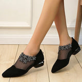 Purpdrank - Women's Heels Slip-Ons Plus Size Sandals Boots Summer Boots Outdoor Office Daily Booties Ankle Boots Summer Lace Flower Block Heel Pointed Toe Elegant Sexy Casual Suede Zipper Solid Color Solid