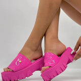 Purpdrank - Blue Casual Daily Patchwork Solid Color Round Comfortable Out Door Wedges Shoes (Heel Height 1.97in)