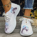 Purpdrank - White Casual Sportswear Daily Frenulum Printing Round Mesh Breathable Comfortable Out Door Shoes