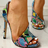Purpdrank - Multicolor Fashion Casual Patchwork Printing Fish Mouth Shoes