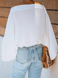 Purpdrank - Simple Loose 3 Colors Solid Color Puff Sleeves T-Shirt