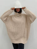 Purpdrank - Thick Casual Turtleneck Solid Color Knitted Sweater