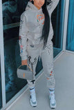 Purpdrank - fashion graffiti print hooded autumn set
