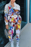 Purpdrank - fashion graffiti print hooded autumn set