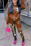 Purpdrank - fashion graffiti print hooded autumn set