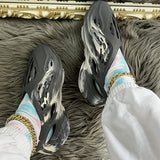 Purpdrank - White Casual Hollowed Out Round Comfortable Shoes