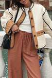 Purpdrank - Apricot Street Patchwork Contrast O Neck Outerwear