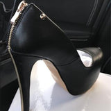 Purpdrank - Women's Heels Party Daily Summer Rivet Platform Stiletto Heel Round Toe Sexy Faux Leather Loafer Solid Colored Black White
