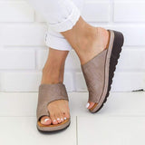 Purpdrank - Women's Sandals Flat Sandals Orthopedic Sandals Bunion Sandals Outdoor Slippers Outdoor Daily Beach Summer Flat Heel Open Toe Casual Minimalism PU Leather Faux Leather Loafer Solid Color Leopard
