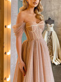 Purpdrank - Women's Prom Party Dress Corset Dress Lace Dress Midi Dress Blue Apricot Sleeveless Pure Color Mesh Winter Fall Spring Off Shoulder Fashion Wedding Party Winter Dress 2023 S M L XL