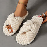 Purpdrank - Women Cross Strap Bedroom Slippers, Fashion Indoor Home Slippers <!---->