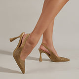 Purpdrank - Women Newbella Pointed Toe Beaded Heel Cutout Stiletto