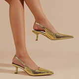 Purpdrank - Women Pointed Toe Heel Cutout Stilettos