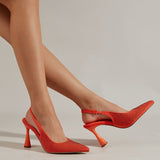 Purpdrank - Women Newbella Pointed Toe Beaded Heel Cutout Stiletto