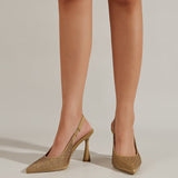Purpdrank - Women Newbella Pointed Toe Beaded Heel Cutout Stiletto
