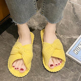 Purpdrank - Women Cross Strap Bedroom Slippers, Fashion Indoor Home Slippers <!---->