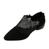 Purpdrank - Women's Heels Slip-Ons Plus Size Sandals Boots Summer Boots Outdoor Office Daily Booties Ankle Boots Summer Lace Flower Block Heel Pointed Toe Elegant Sexy Casual Suede Zipper Solid Color Solid