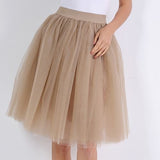 Purpdrank - Puffy 5Layer 60CM Fashion Women Tulle Skirt Tutu Wedding Bridal Bridesmaid Overskirt Petticoat Lolita Saia
