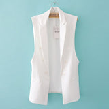 Purpdrank - Long Vest Jacket Women Sleeveless Blazer Feminino Quilted Vests Famous Brand Veste Femme Fashion Button Vest Outwear