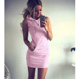 Purpdrank - Summer Dress 2023 Hooded Sweatshirt O-neck  Elegant Women Party Dresses Fashion Bodycon Short Dress Package Hips Slim Female