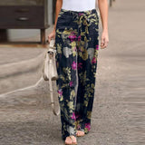 Purpdrank - kaftan Spring Pants Women's Printed Trousers Casual Elastic Waist Pantalon Palazzo Female Drawstring Turnip