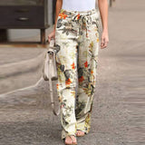 Purpdrank - kaftan Spring Pants Women's Printed Trousers Casual Elastic Waist Pantalon Palazzo Female Drawstring Turnip