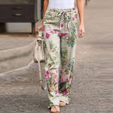 Purpdrank - kaftan Spring Pants Women's Printed Trousers Casual Elastic Waist Pantalon Palazzo Female Drawstring Turnip
