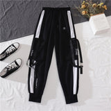 Purpdrank - Spring Autumn Female Streetwear Cargo Pants Loose High Waist Joggers Women 2 Piece Long Sleeve Top With Casual Trousers