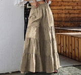 Purpdrank - Vintage Women's Wide Leg Trousers 2023 Solid Pants Casual Elastic Waist Long Pantalon Palazzo Female Plus Size Turnip