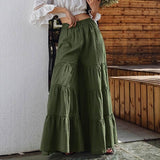 Purpdrank - Vintage Women's Wide Leg Trousers 2023 Solid Pants Casual Elastic Waist Long Pantalon Palazzo Female Plus Size Turnip