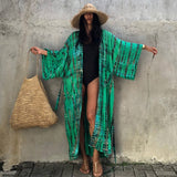 Purpdrank - Fitshinling Snake Print Oversize Beach Cover Up Swimwear Summer Vintage Kimono Bohemian Holiday Long Cardigan Outing New