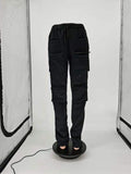 Purpdrank - Women's Red Stacked Sweatpants High Waist Tracksuits Y2K Harajuku Joggers Streetwear Mall Goth Cargo Pants Safari Trousers