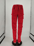 Purpdrank - Women's Red Stacked Sweatpants High Waist Tracksuits Y2K Harajuku Joggers Streetwear Mall Goth Cargo Pants Safari Trousers