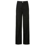 Purpdrank - Sweetown Corduroy Y2K Joggers Women Cargo Pants 90s Streetwear Caramel Brown Low Waist E Girl Aesthetic Straight Trousers Female