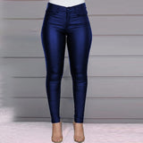 Purpdrank - Spring Women Pu Leather Pants Black  Stretch Bodycon Trousers High Waist Long Casual Pencil S-3XL Winter