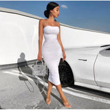 Purpdrank - Women Bodycon Dress Female Lantern Sleeve Y2K Corset Chiffon Dresses Beach Vacation Outfit Sexy Party Mini White Dress Summer