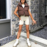 Purpdrank - Casual Woman Pink Light Short Puffer Vest Spring Fashion Ladies Warm Double-Side Outwear Female Streetwear Down Tank