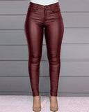 Purpdrank - Spring Women Pu Leather Pants Black  Stretch Bodycon Trousers High Waist Long Casual Pencil S-3XL Winter
